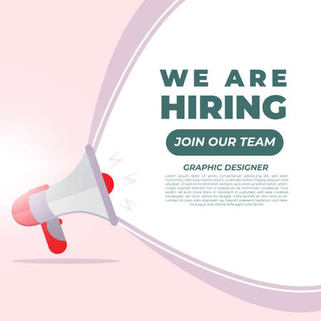 We Are Hiring Banner Design. Job Vacancy Conceptのイラスト素材