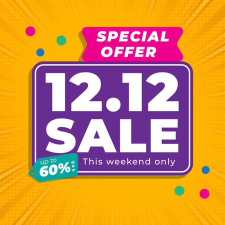 12.12 Shopping day sale Poster background. 
12 December sale poster template  Promotion Mega Sale, Super Sale 12. 
Vector illustrationのイラスト素材