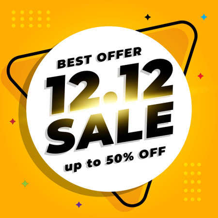 12.12 Shopping day sale Poster background. 
12 December sale poster template  Promotion Mega Sale, Super Sale 12. 
Vector illustrationのイラスト素材