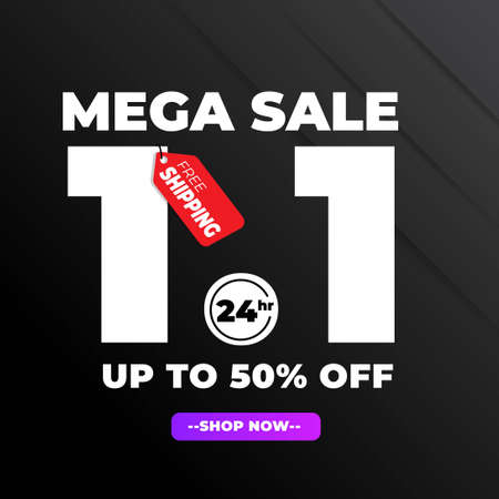 1.1 Shopping Day Sale Banner Promotionのイラスト素材