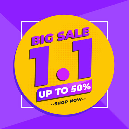 1.1 Shopping Day Sale Banner Promotionのイラスト素材