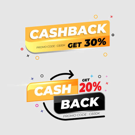 Cash back promotion sale discount 20% with promo code space. promotion sale concept, promotion illustration designのイラスト素材