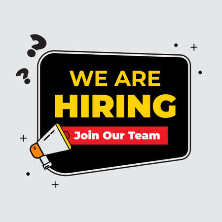 Job Vacancy with Empty office chair.  Business hiring and recruiting employee for empty position,  illustration for banner and media social design for recruiting staff. vector illustrationのイラスト素材
