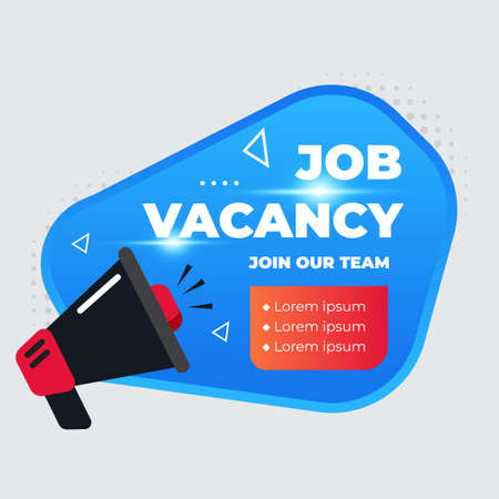 Job Vacancy with Empty office chair.  Business hiring and recruiting employee for empty position,  illustration for banner and media social design for recruiting staff. vector illustrationのイラスト素材