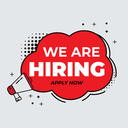 Job Vacancy with Empty office chair.  Business hiring and recruiting employee for empty position,  illustration for banner and media social design for recruiting staff. vector illustrationのイラスト素材