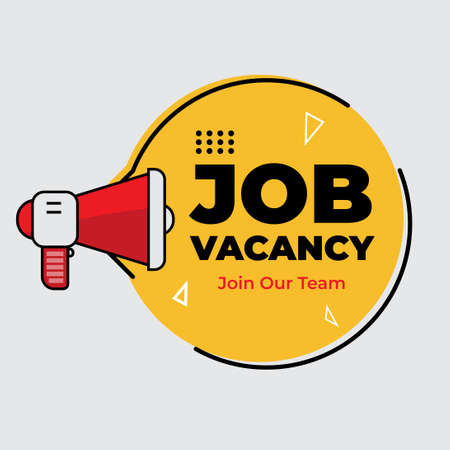 Job Vacancy with Empty office chair.  Business hiring and recruiting employee for empty position,  illustration for banner and media social design for recruiting staff. vector illustrationのイラスト素材
