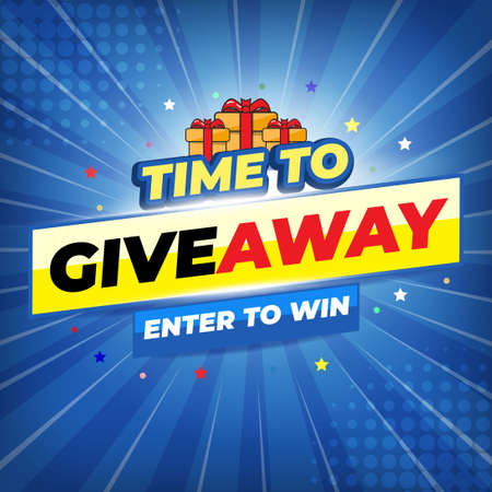 Giveaway contest for social media feed. Template Giveaway Prize win competition Follow the steps belowのイラスト素材