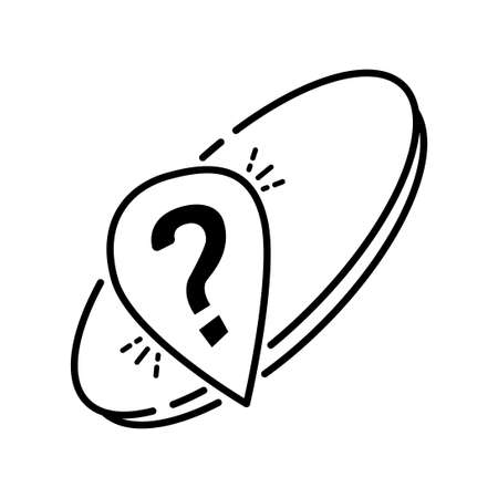 Question bubbles line icon, Ask help sign, Faq questionnaire symbol Line style question bubbles icon. Line art concept vector illustrationのイラスト素材