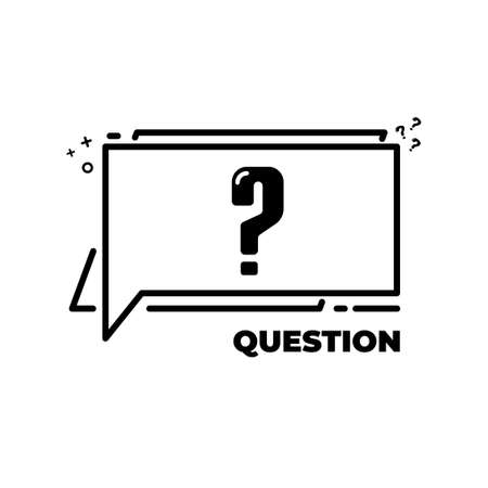 Question bubbles line icon, Ask help sign, Faq questionnaire symbol Line style question bubbles icon. Line art concept vector illustrationのイラスト素材