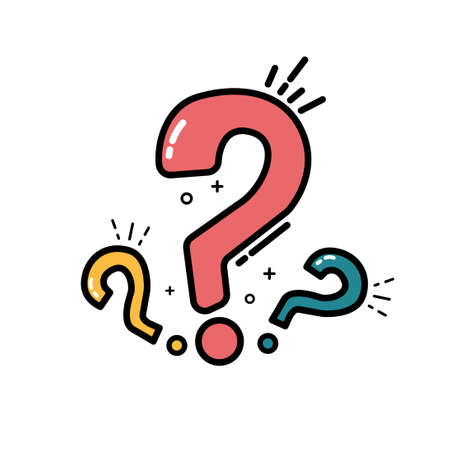 Question bubbles line icon, Ask help sign, Faq questionnaire symbol Line style question bubbles icon. Line art concept vector illustrationのイラスト素材