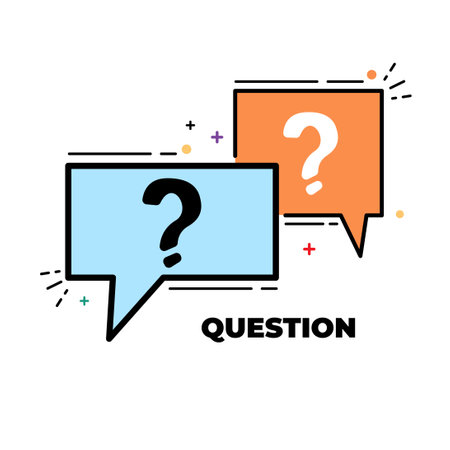 Question bubbles line icon, Ask help sign, Faq questionnaire symbol Line style question bubbles icon. Line art concept vector illustrationのイラスト素材