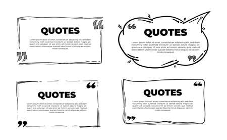 Scribbled comic speech bubbles with hand drawn style, Copy space for quote. Typography design quote chat bubble background. Remark quote text box poster template concept with yellow colourのイラスト素材