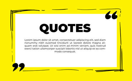 Scribbled comic speech bubbles with hand drawn style, Copy space for quote. Typography design quote chat bubble background. Remark quote text box poster template concept with yellow colourのイラスト素材