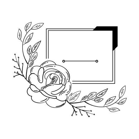 hand drawn  floral frame doodle decorative floral frameのイラスト素材