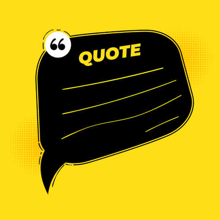 Scribbled comic speech bubbles with hand drawn style, Copy space for quote. Typography design quote chat bubble background. Remark quote text box poster template concept with yellow colourのイラスト素材
