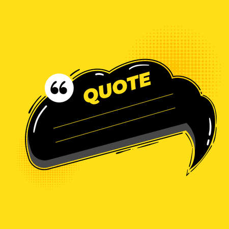 Scribbled comic speech bubbles with hand drawn style, Copy space for quote. Typography design quote chat bubble background. Remark quote text box poster template concept with yellow colourのイラスト素材
