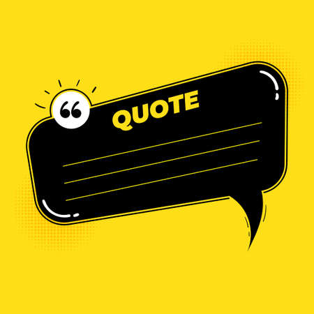 Scribbled comic speech bubbles with hand drawn style, Copy space for quote. Typography design quote chat bubble background. Remark quote text box poster template concept with yellow colourのイラスト素材