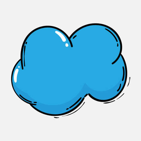 Set of cloud hand drawn line art with doodle style. 
cloud element design vector illustrationのイラスト素材