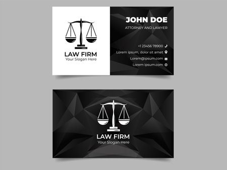 Monochrome Law Firm Business Card Templateのイラスト素材