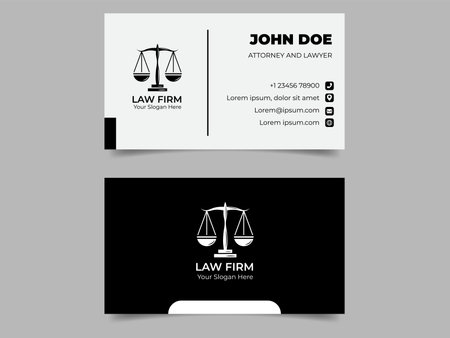 Monochrome Law Firm Business Card Templateのイラスト素材