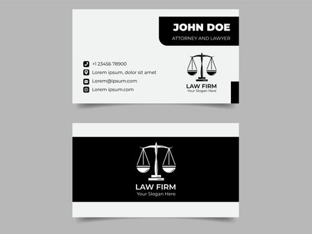 Monochrome Law Firm Business Card Templateのイラスト素材