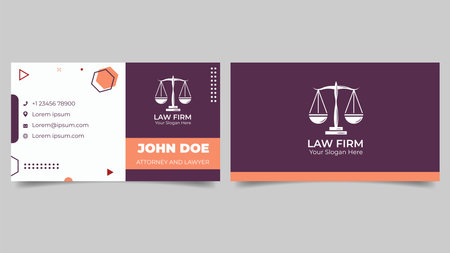 Law Firm Business Card Template with Memphis Geometric Styleのイラスト素材