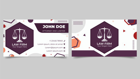 Law Firm Business Card Template with Memphis Geometric Styleのイラスト素材