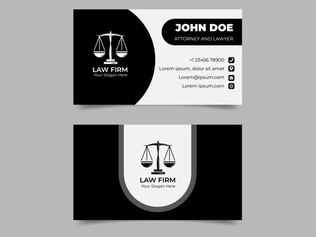Monochrome Law Firm Business Card Templateのイラスト素材