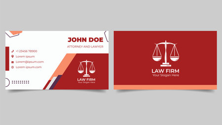 Law Firm Business Card Template with Memphis Geometric Styleのイラスト素材