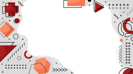 Red Minimal Memphis Backgroundのイラスト素材