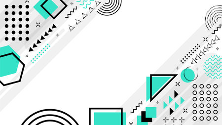 Black and Green Memphis Backgroundのイラスト素材