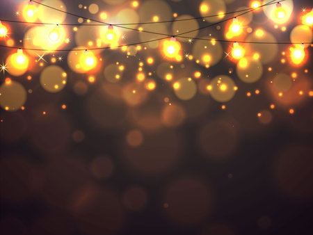 Gold Fairy Light Backgroundのイラスト素材