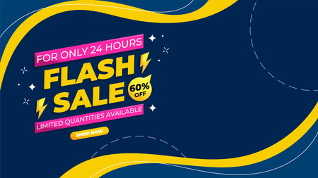 Flash Sale Offer Banner Template with Copy Spaceのイラスト素材