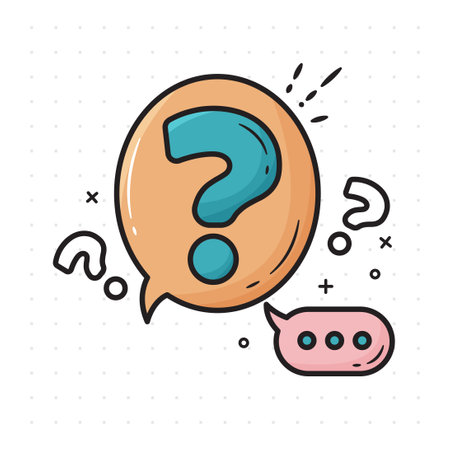 Question Bubbles Line Icon, Ask Help Sign, Faq Questionnaire Symbol Line Style Question Bubbles Icon. Line Art Concept Vector Illustrationのイラスト素材