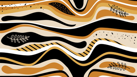 golden wavy lines seamless pattern.used for fashion print, wrapping paper, fabric etc.abstract pattern collectionsのイラスト素材