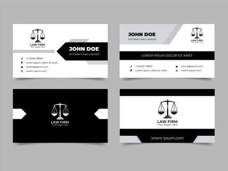 Set of Monochrome Law Firm Business Card Templateのイラスト素材