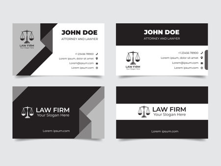Set of Monochrome Law Firm Business Card Templateのイラスト素材