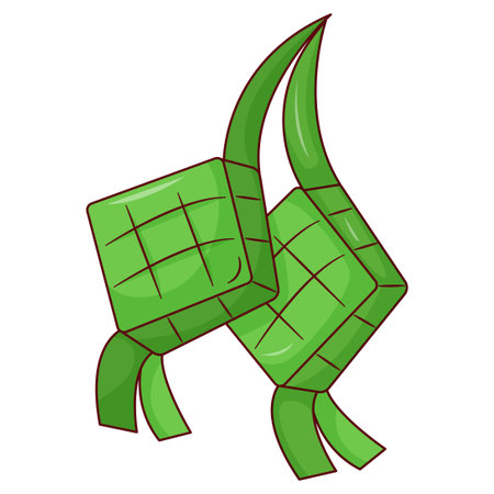 Icon of Ketupat Islamic Cartoon Illustrationのイラスト素材