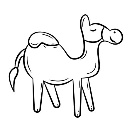 Hand Drawn Icon of Camel.
Outline Doodle Islamic Icon Collectionsのイラスト素材