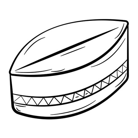 Hand Drawn Icon of Kopiah.
Outline Doodle Islamic Icon Collectionsのイラスト素材