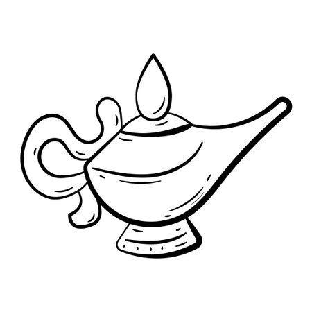 Hand Drawn Icon of Teapot Islamic.
Outline Doodle Islamic Icon Collectionsのイラスト素材