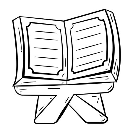 Hand Drawn Icon of Alquran.
Outline Doodle Islamic Icon Collectionsのイラスト素材
