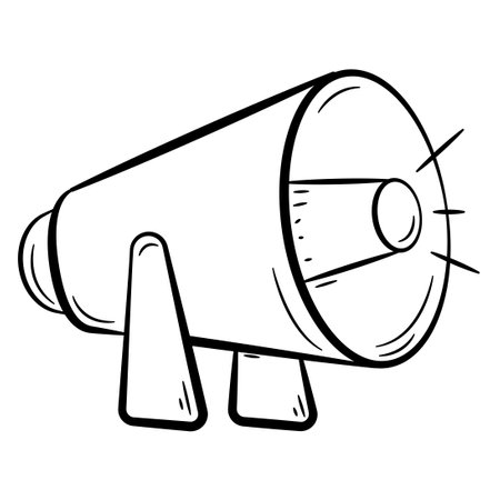 Hand Drawn Icon of Megaphone.
Outline Doodle Islamic Icon Collectionsのイラスト素材