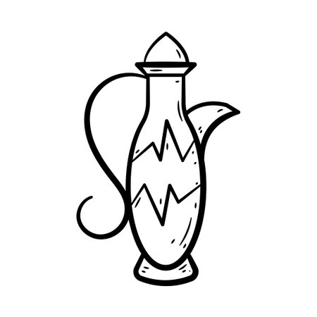 Hand Drawn Icon of Teapot Islamic.
Outline Doodle Islamic Icon Collectionsのイラスト素材