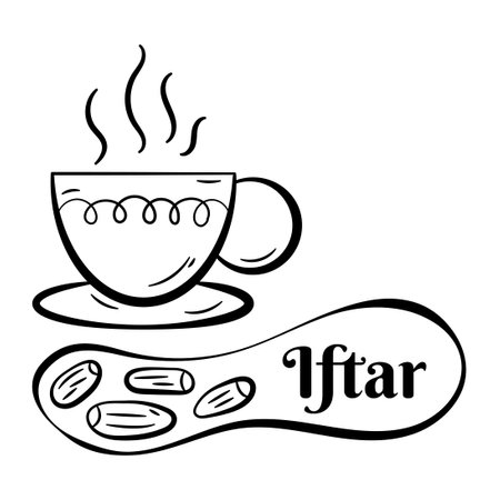 Hand Drawn Icon of Iftar.
Outline Doodle Islamic Icon Collectionsのイラスト素材