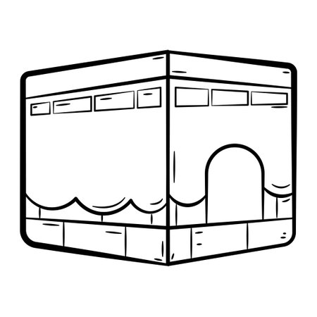 Hand Drawn Icon of Kaaba.
Outline Doodle Islamic Icon Collectionsのイラスト素材