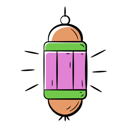Hand Drawn Color Icon of Islamic Lantern.
Doodle Islamic Icon Collectionsのイラスト素材