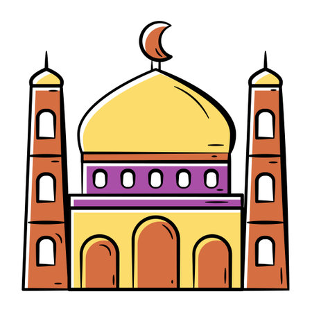 Hand Drawn Color Icon of Mosque.
Doodle Islamic Icon Collectionsのイラスト素材
