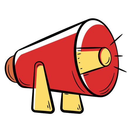 Hand Drawn Color Icon of Megaphone.Doodle Islamic Icon Collectionsのイラスト素材