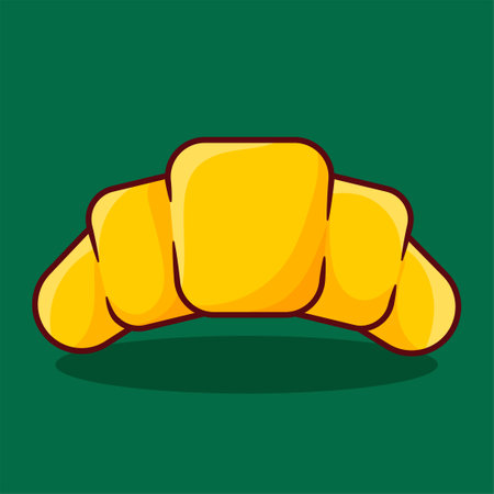 Croissant Bread Cartoon Vector Icon Illustration. Food And Breakfast Object Icon Conceptのイラスト素材